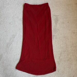 Chico's Red Beaded Maxi Skirt